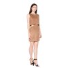 Hnědé šaty s výkrojky VT061 Brown (Velikost L)