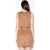 Hnědé šaty s výkrojky VT061 Brown (Velikost L)