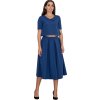 Set crop top + dlouhá sukně M579 Navy