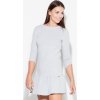 Šaty s volánovou sukní K222 Grey (Velikost L)