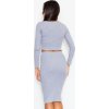 Elegantní set crop top a sukně M369 Grey