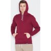 Vínová bavlněná mikina s kapucí