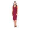 Bordó letní šaty s provázaným výstřihem M487 Deep red