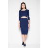 Dámský set top s širokým výstřihem + sukně VT032 Navy