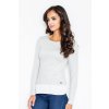 Světle šedá halenka s prodlouženou spodní částí M374 Light grey (Velikost L)