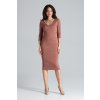 Elegantní pouzdrové šaty K476 Brown