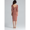 Elegantní pouzdrové šaty K476 Brown
