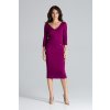 Elegantní pouzdrové šaty K476 Fuchsia (Velikost S)