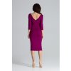 Elegantní pouzdrové šaty K476 Fuchsia (Velikost S)