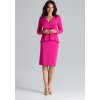 Růžové šaty s límcem K491 Fuchsia