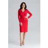 Červené šaty s límcem K491 Red