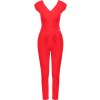 Červený elegantní overal K496 Red (Velikost M)