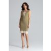 Olivové šaty bez rukávů