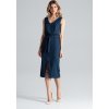 Modré šaty s mašlí M633 Navy