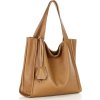 MARCO MAZZINI Camel dámská kožená shopper kabelka