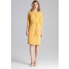 Hořčicové šaty s páskem