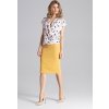 Hořčicová elegantní sukně