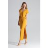 Hořčicové dlouhé šaty M668 Mustard