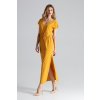 Hořčicové dlouhé šaty M668 Mustard