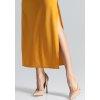 Hořčicové dlouhé šaty M668 Mustard