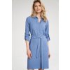 Dámské modré šaty na knoflíky