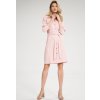 Dámské světle růžové šaty na knoflíky
