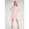 Dámské světle růžové šaty s knoflíky