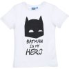 Batman chlapecké bílé tričko Batman is my hero