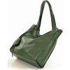 MARCO MAZZINI Tmavě zelená dámská kožená shopper kabelka