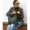 MARCO MAZZINI Tmavě zelená dámská kožená shopper kabelka