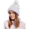 Světle šedá dámská čepice se střapcem