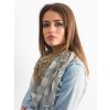 Šedý dámský šátek se vzory