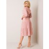 Dámské růžové šaty s páskem