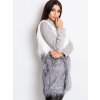 Dámská šedo-bílá chlupatá vesta