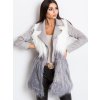 Dámská šedo-bílá chlupatá vesta