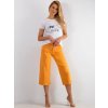 Dámské oranžové krátké džíny