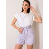 Dámské fialové šortky s nařasením v pase