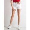 Dámské bílé džínové šortky s červenými pruhy