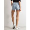 Dámské světlé džínové šortky s vyšším pasem a nášivkou
