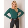 Tmavě zelené dámské tričko s výstřihem na zádech