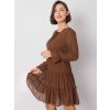 Hnědé šaty s volány