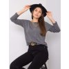 Dámské šedé volné tričko s výstřihem na zádech