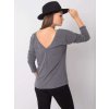 Dámské šedé volné tričko s výstřihem na zádech