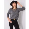 Dámské šedé volné tričko s výstřihem na zádech