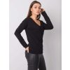 Dámské černé dlouhé volné triko s výstřihem do V