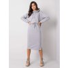 Světle šedá dámská souprava mikiny a sukně (Velikost S)