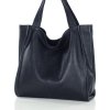 MARCO MAZZINI Černá kožená shopper kabelka
