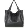 MARCO MAZZINI Černá kožená shopper kabelka (Velikost ONE SIZE)