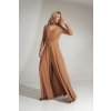 Tmavě béžové dlouhé šaty
