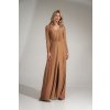 Tmavě béžové dlouhé šaty